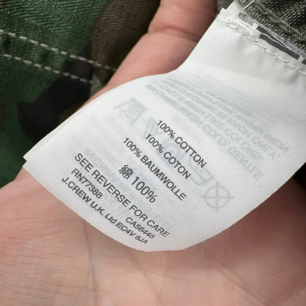 J Crew Shacket Womens Small Green‎ Camo Button Up Shirt Jacket Utility